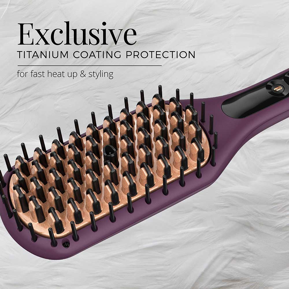 Titanium top straightening brush
